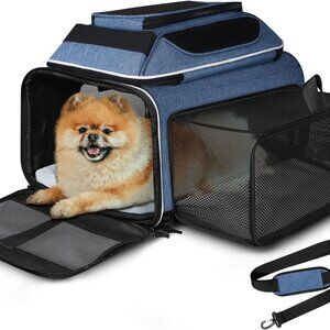Expandable Pet Carrier 17x11x9.5 Inches Alaska Airline Approved